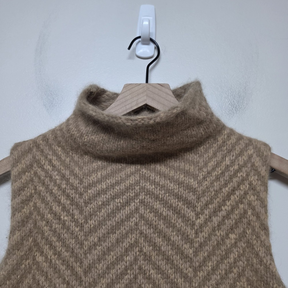 Ralph Lauren Sport Sweater Vest Women's SM Brown Mohair Wool Blend Turtleneck - Picture 3 of 9